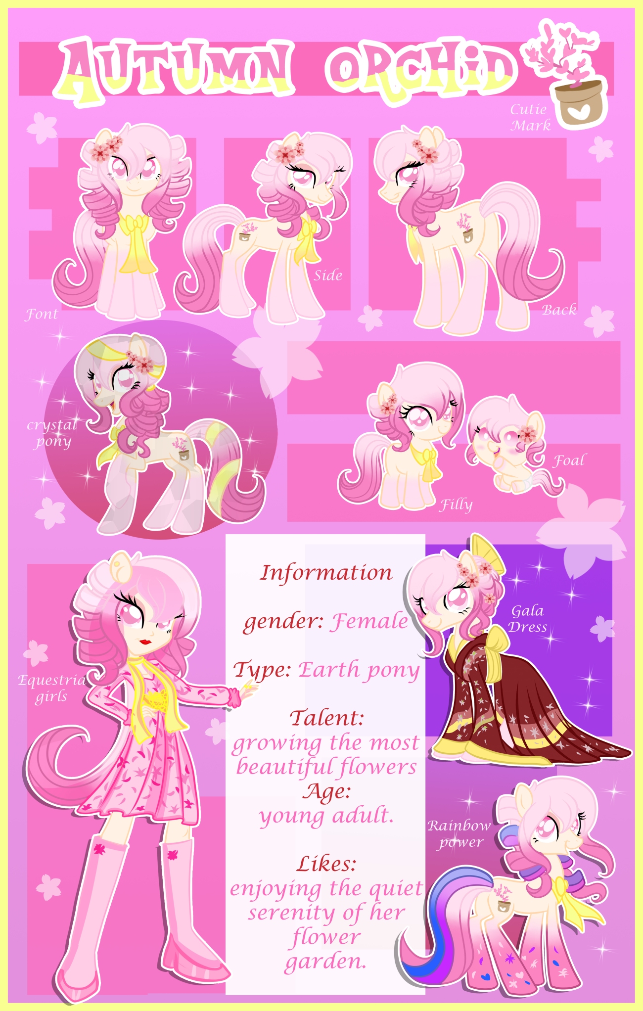 Autumn Orchid Reference Sheet.  Drawn by xwhitedreamsx